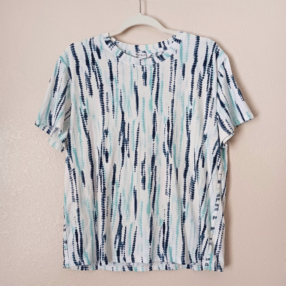 Athleta Organic Daily Relaxed Tee T-Shirt Tie Dye Cotton Top Medium
